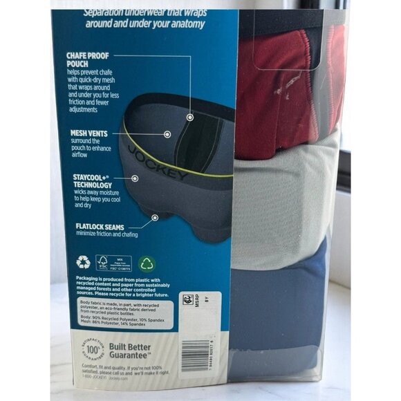Jockey ActiveMicro Chafe Proof Pouch Boxer Briefs 3-Pack Microfiber NEW Large - Picture 4 of 9